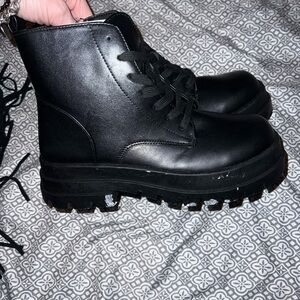 Black Leather Ankle Boots